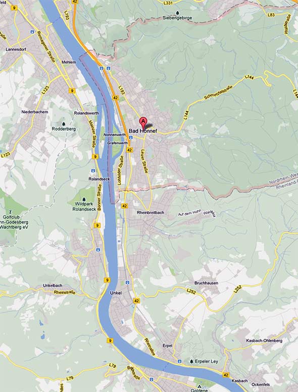 Bad Honnef auf (c) Google Map