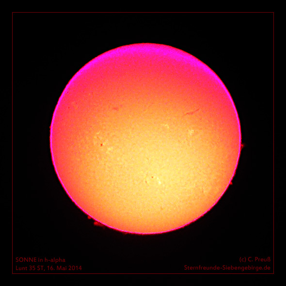 Die Sonne in h-alpha, (c) C. Preuß